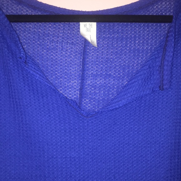 Free People Size S NWOT Blue Knit Top - Picture 2 of 4